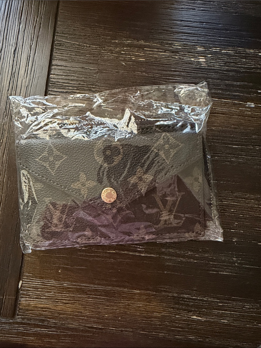 Luxury Monogram Envelope Wallet - Brown